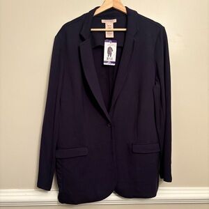 Philosophy Jacket Women’s Blue Night Life Blazer Ponte One Button Size XXL